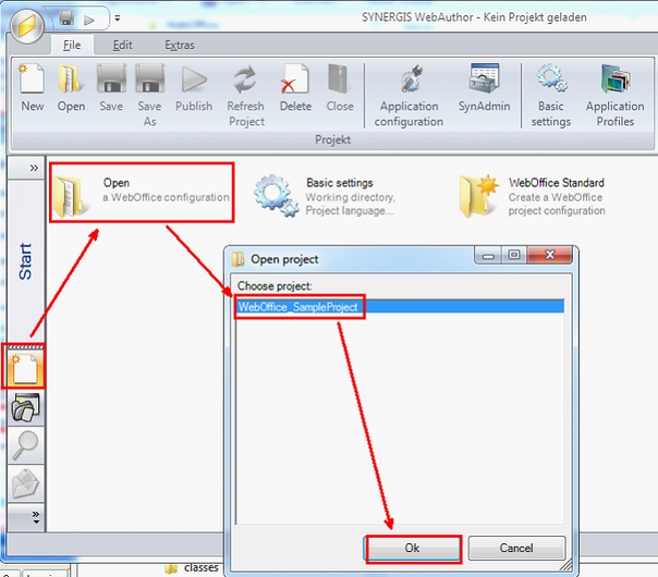 WebOffice author - Load project configuration WebOffice author - Load project configuration