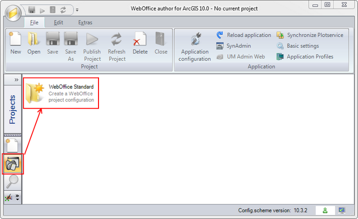 Launch WebOffice author 'Create WebOffice project' wizard