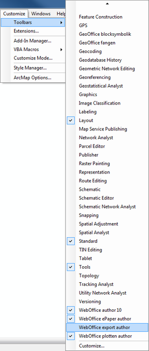 Activating WebOffice extract server author toolbar