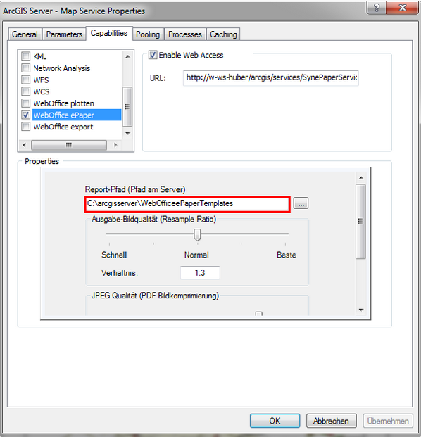 WebOffice ePaper capability - Set the Report path