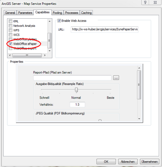 Map Service capability WebOffice ePaper