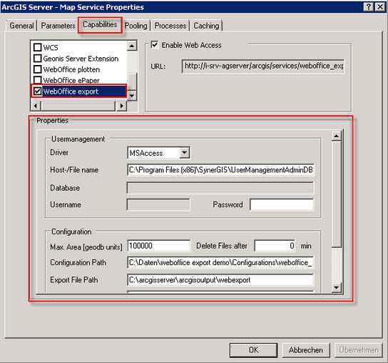 WebOffice extract server capability