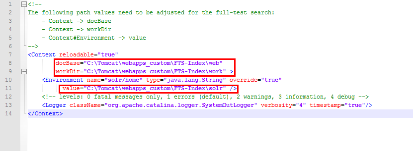 FTS-Index.xml configuration FTS-Index.xml configuration