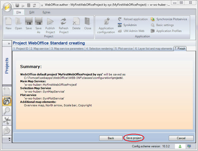 Create WebOffice Project wizard - Step 7&nbsp;