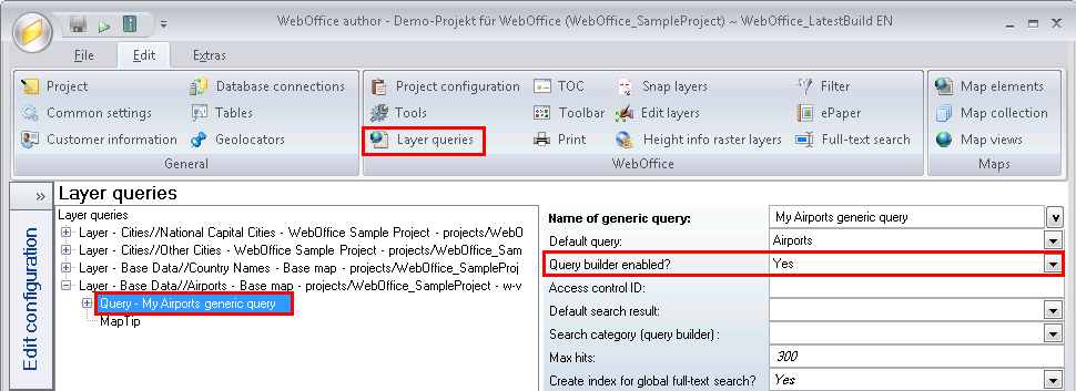 Query configuration - Query builder enabled?