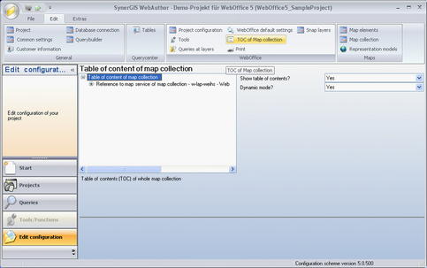 TOC of map collection