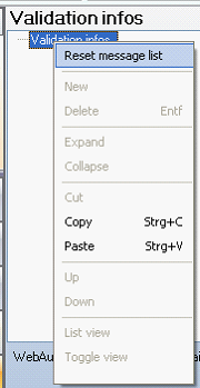 Reset Validation archive message list