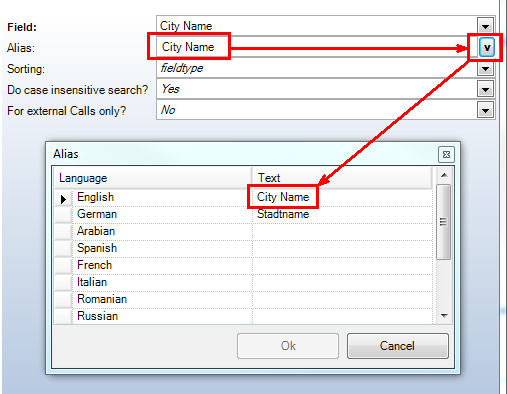 Edit language dependent texts in configuration