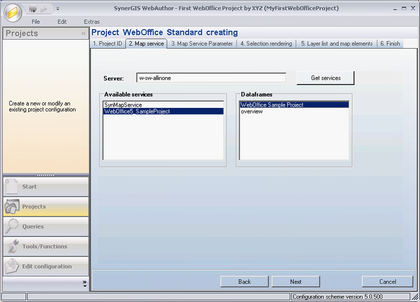 Create WebOffice project wizard - Step 2