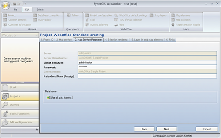 Create WebOffice project wizard - Step 3