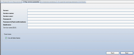 Manually enter ArcGIS Server connection parameters in WebOffice author wizard - Step 3