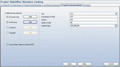 North arrow properties