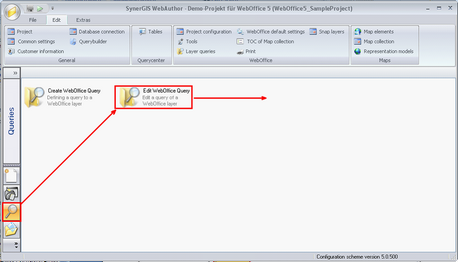 Start the Edit WebOffice Query wizard
