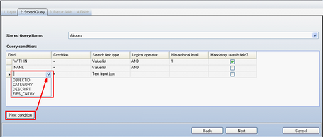 Edit WebOffice Query, add a Query condition - Step 2