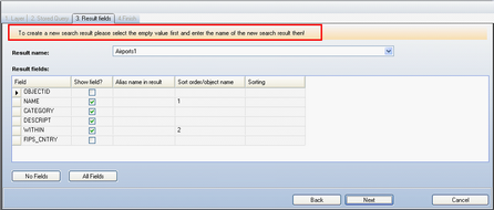 Edit WebOffice Query, create new Search result or reuse existing one - Step 3