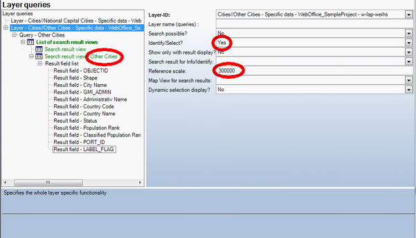 Project configuration resulting from 'Define selectable/identifiable Layers' wizard