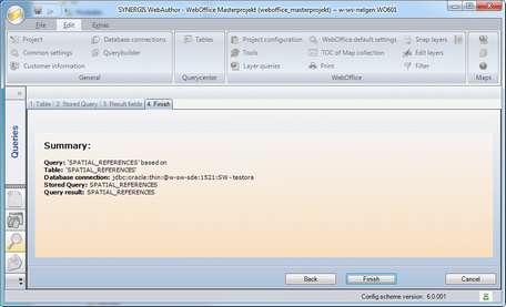 Create WebOffice query wizard - Step 4