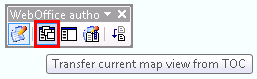 ArcMap toolbar of WebOffice author - Transfer current map view from TOC