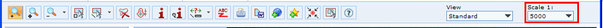 Scale control displayed in the toolbar