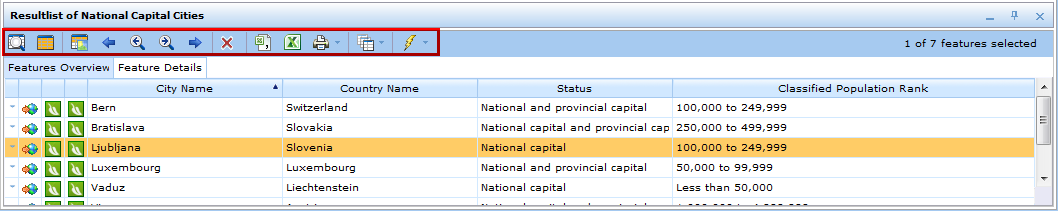 Search result toolbar