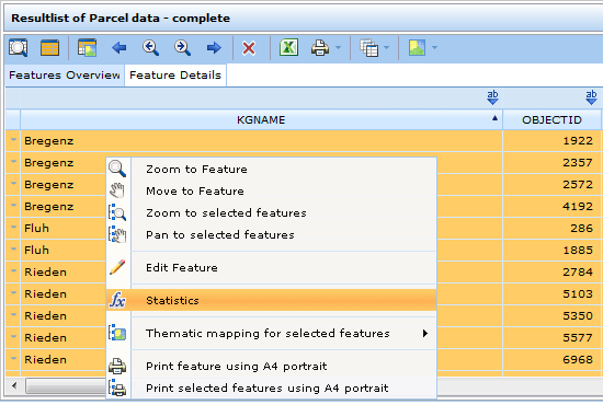 Search result context menu Search result context menu