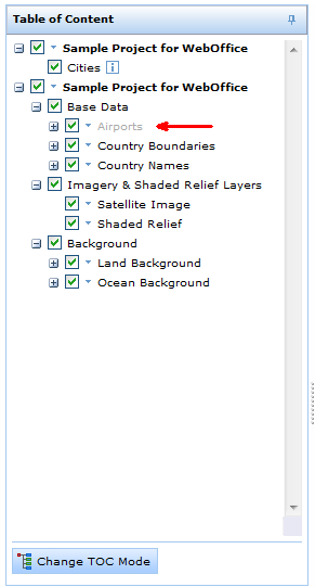 Static mode of Table of content