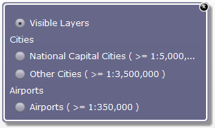 MapTip form in WebOffice flex client with categorization