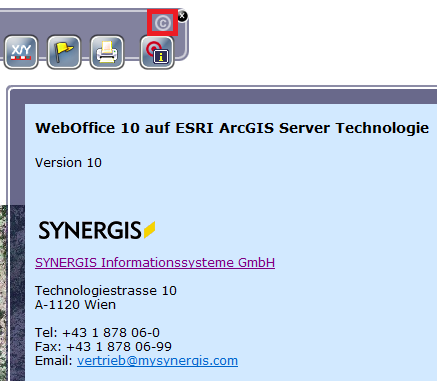Copyright info tool and opened HTML page in WebOffice 10 R3 flex client