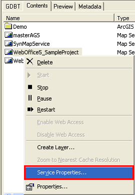 Map service properties