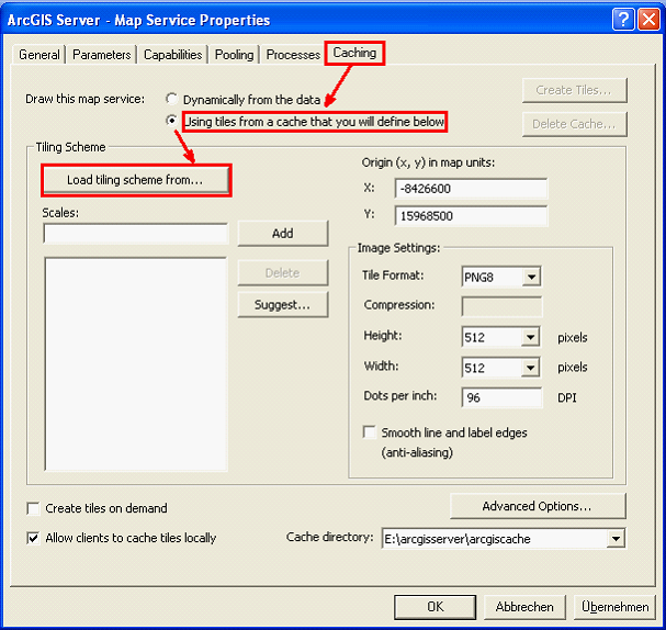 Map service caching tab rider