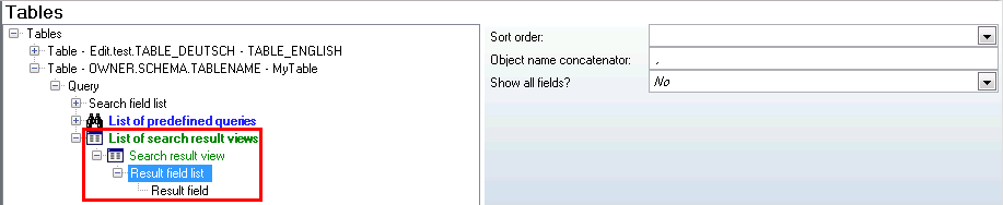 List of search result views