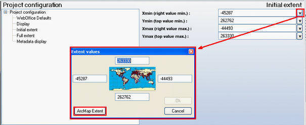 Using the current ArcMap map extent