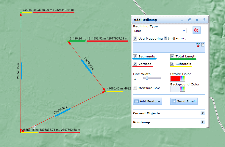 Measure distance tool form Measure distance tool form