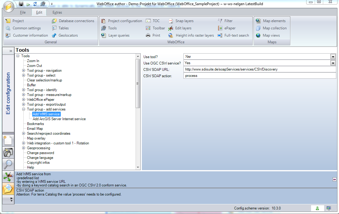Add WMS service tool - WebOffice category