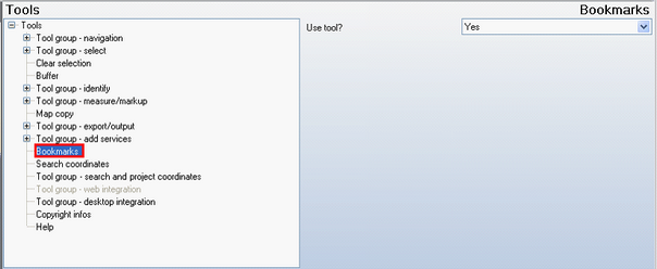 Bookmarks tool - WebOffice category