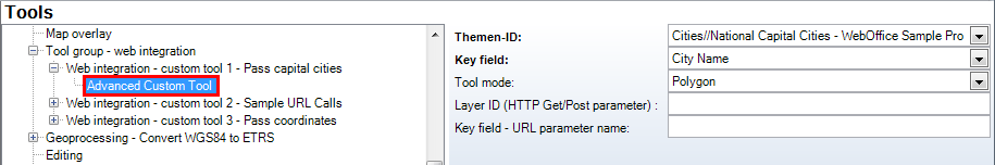 Advanced Custom Tool configuration