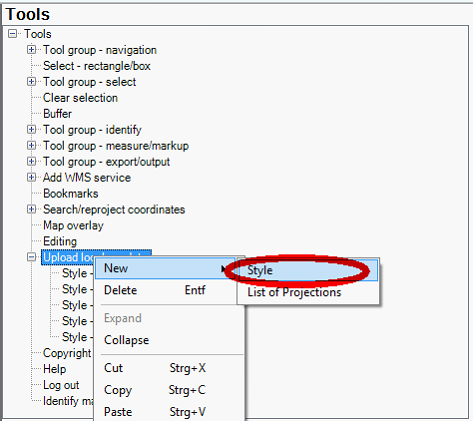 Style configuration of ‘Upload local geodata’ tool
