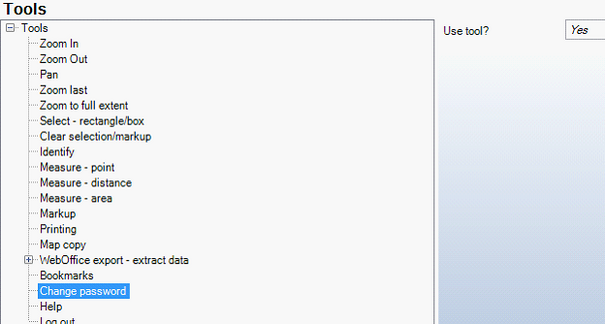 Change password configuration