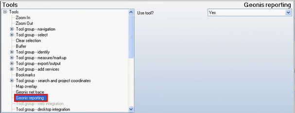 GEONIS Reporting tool - WebOffice category