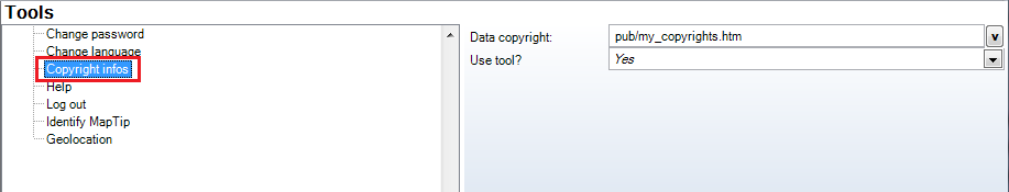 Copyright information tool - WebOffice category