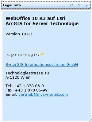 Copyright info page in WebOffice html client