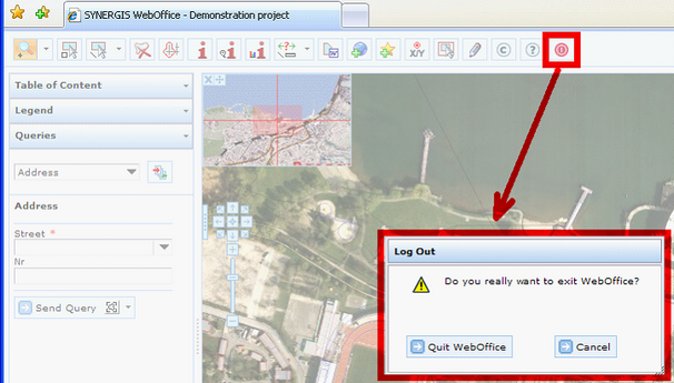 WebOffice 10 R3 client Log out dialog WebOffice 10 R3 client Log out dialog
