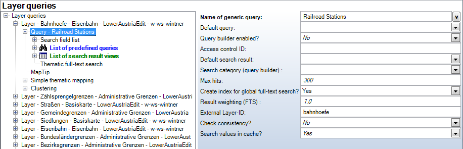 Query configuration
