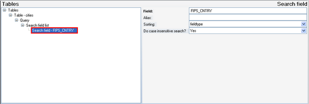 Search field FIPS_CNTRY of 'cities' Lookup Table used as ID field