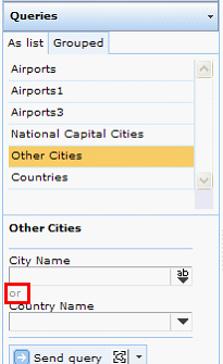 WebOffice 10 R3 client displaying OR operator