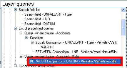 Predefined query using BETWEEN search on date field - configuration