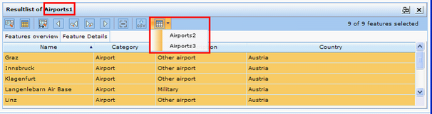 Search result drop down menu for on-the-fly switching in WebOffice 10 R3 client