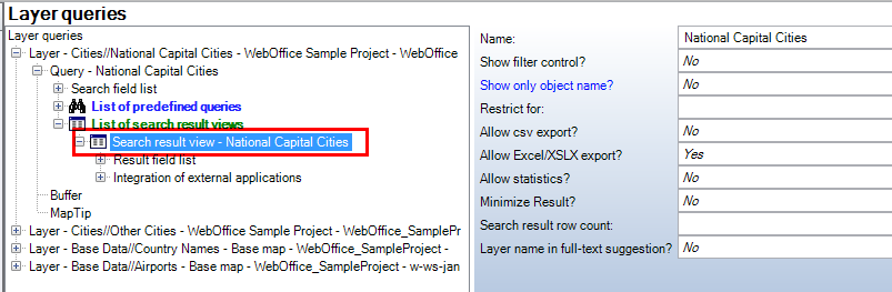 Search result view configuration