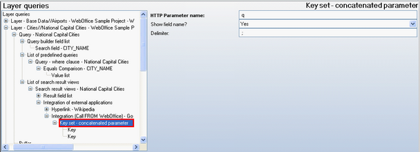 Key set concatenated configuration