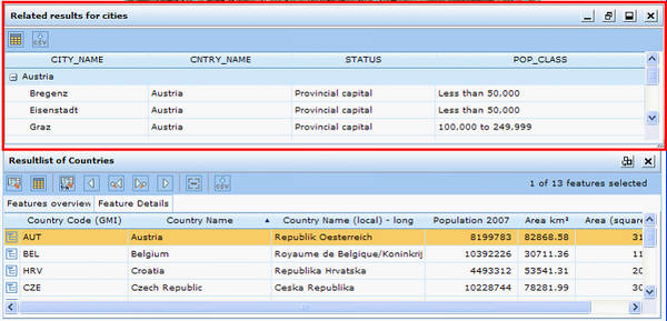 Related results window in WebOffice 10 R3 client